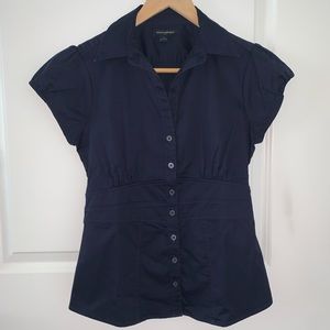 Banana Republic Navy short sleeved fitted blouse 4